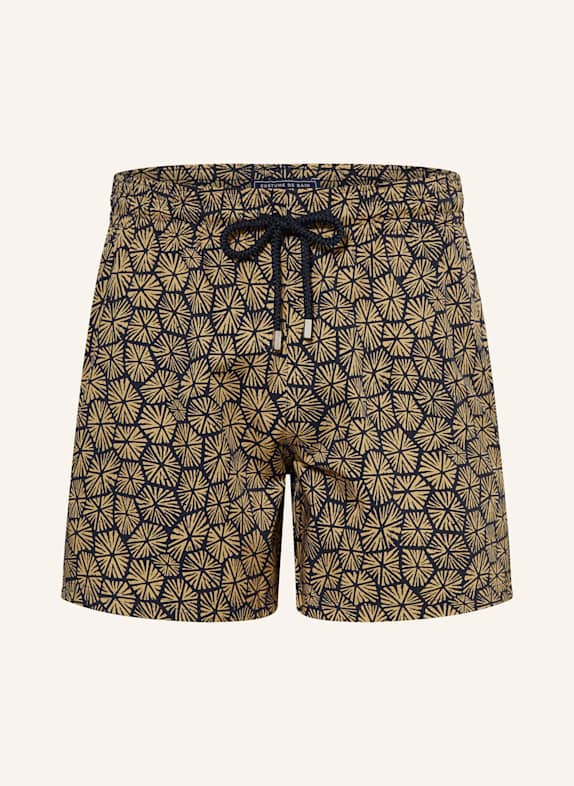 VILEBREQUIN Swim Shorts MOORISE DARK BLUE/ LIGHT BROWN