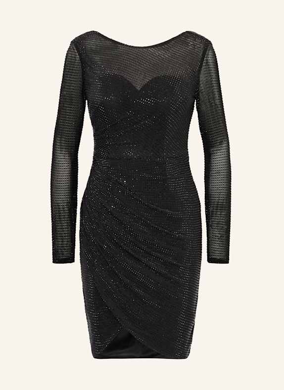 Hey Kyla Cocktailkleid aus Mesh mit Schmucksteinen SCHWARZ