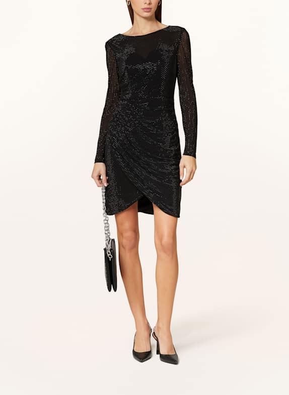 Hey Kyla Mesh cocktail dress with decorative gems BLACK