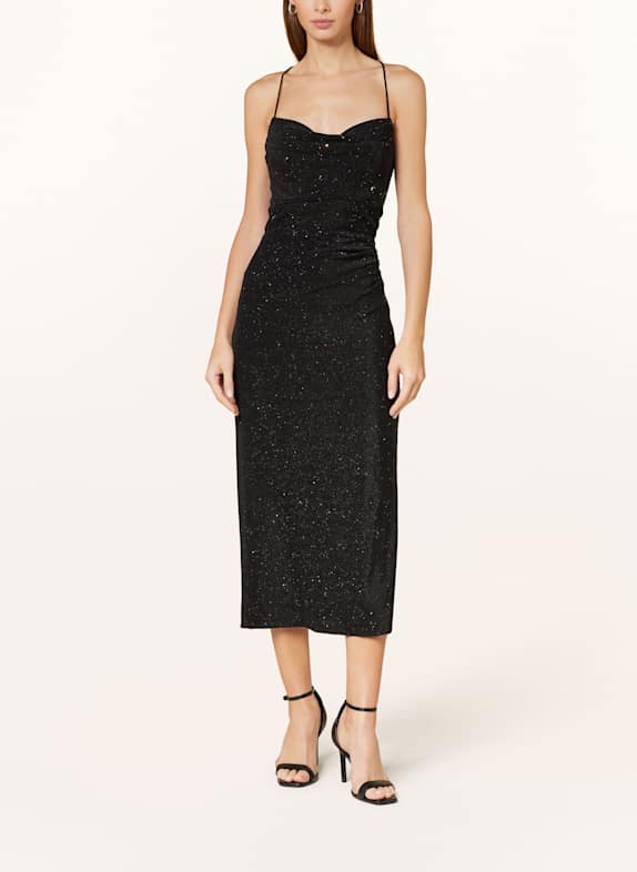 Hey Kyla Abendkleid mit Pailletten und Glitzergarn SCHWARZ
