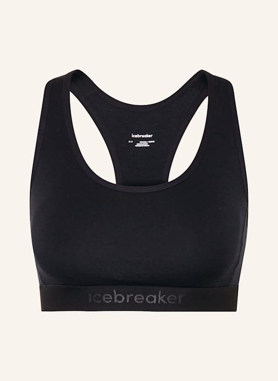 icebreaker Sport-BH MER 125 ZONEKNIT mit Merinowolle SCHWARZ