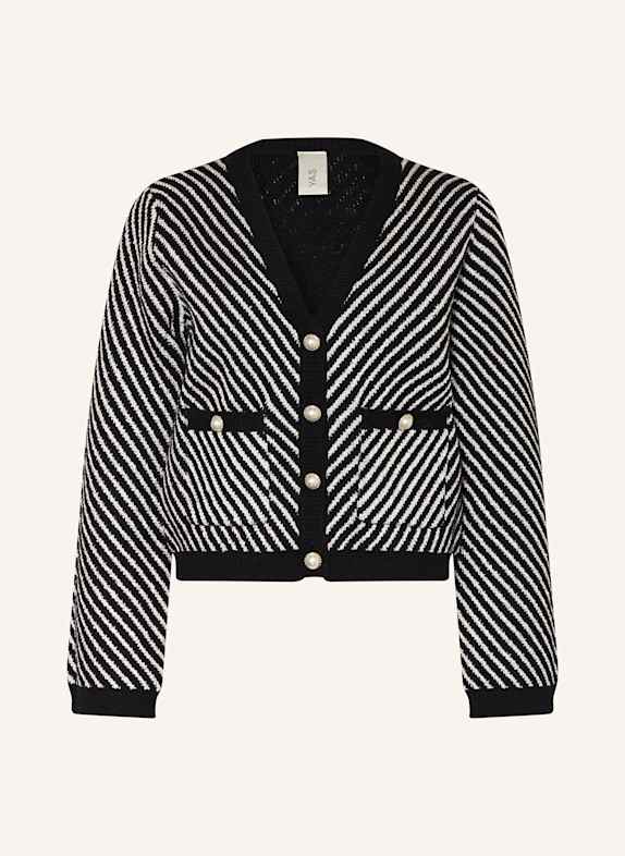 Y.A.S. textured logo-print sweatshirt SCHWARZ/ WEISS