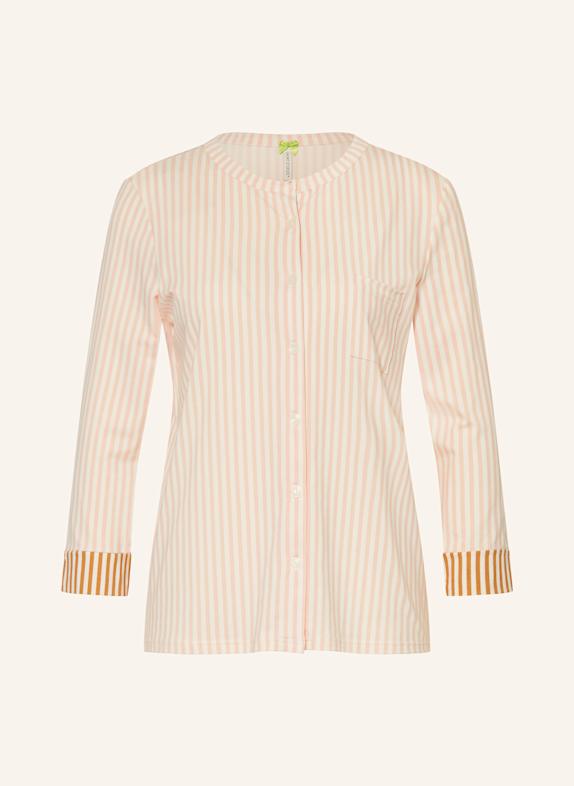 SHORT STORIES Schlafshirt mit 3/4-Arm ROSÉ/ CREME/ HELLBRAUN