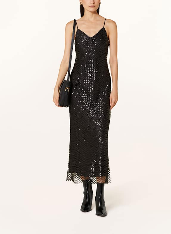 ALLSAINTS Kleid CHANTELLE mit Pailletten SCHWARZ