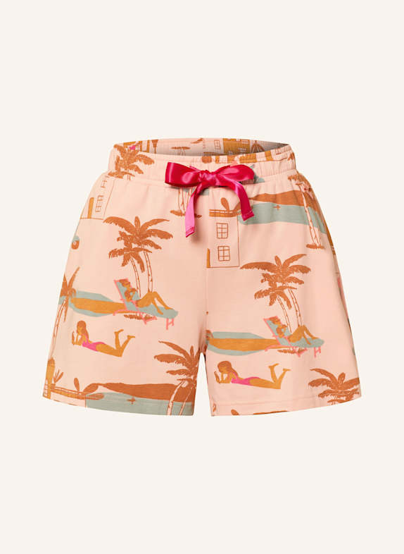 SHORT STORIES Schlafshorts LACHS/ HELLBRAUN/ BLAUGRAU