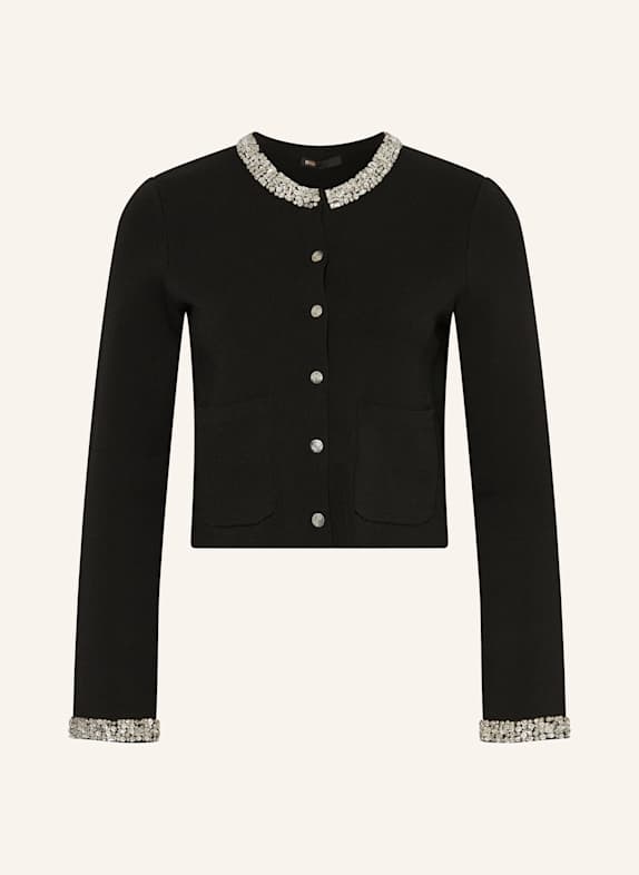 maje Strickjacke mit Schmucksteinen SCHWARZ