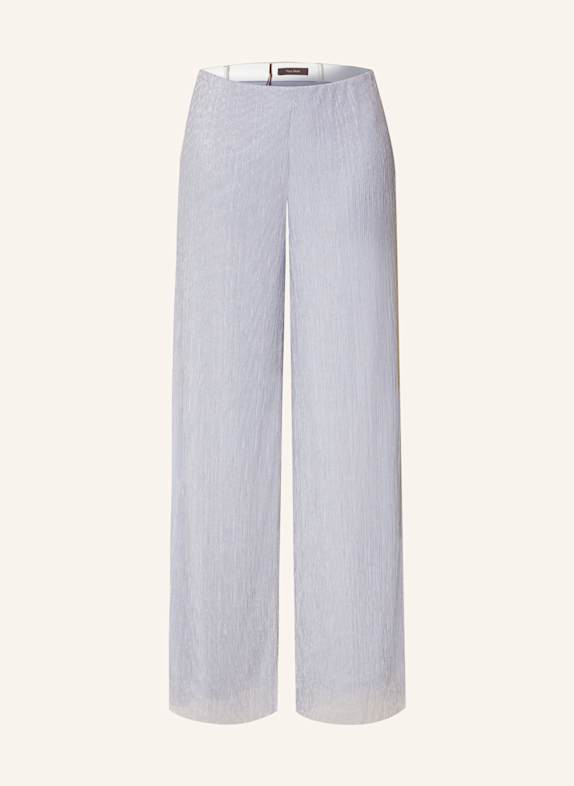 Vera Mont Marlenehose mit Glitzergarn und Plissees HELLBLAU/ WEISS