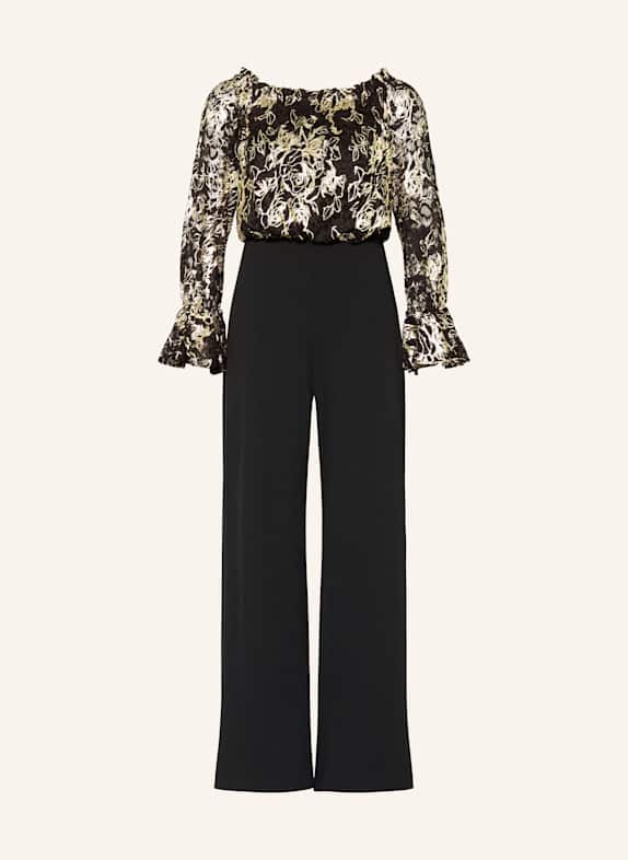 ADRIANNA PAPELL Jumpsuit im Materialmix SCHWARZ/ GOLD