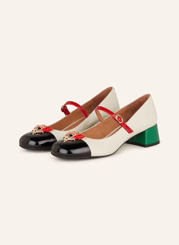 jeffrey campbell Mary-Jane-Pumps JITTERBUG mit Schmucksteinen CREME/ SCHWARZ