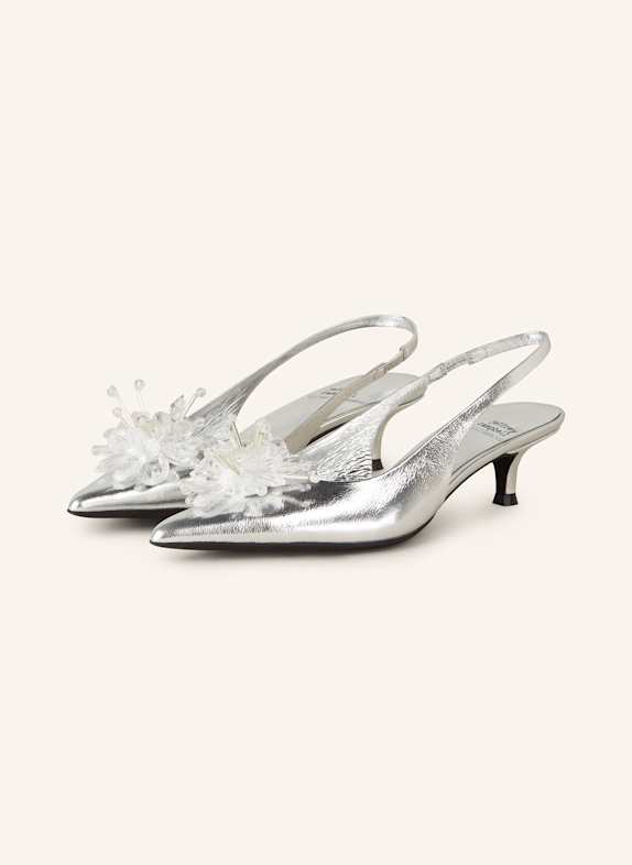 jeffrey campbell Slingpumps PERSONA-JI mit Schmuckperlen SILBER