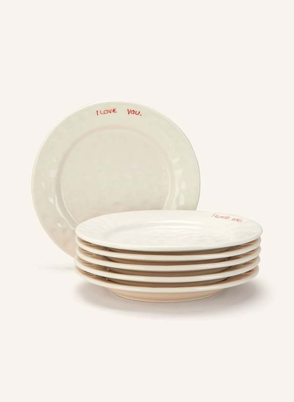 ANNA + NINA set of 6 breakfast plates CREAM