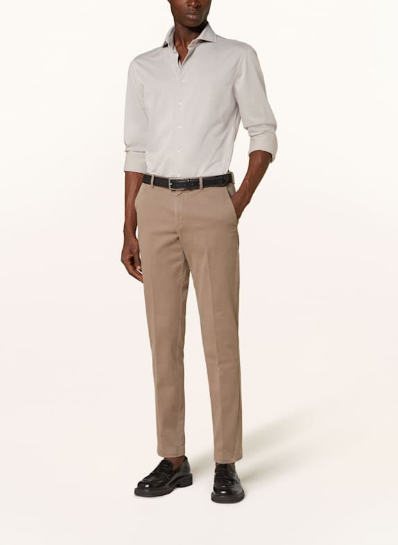 PROFUOMO Overhemd JAPANESE KNITTED Slim Fit BEIGE