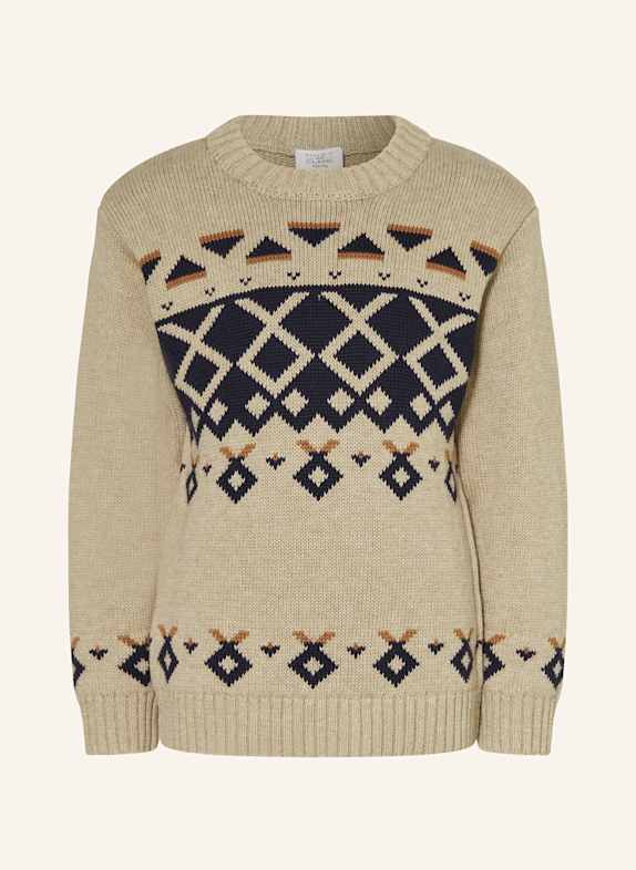 HUST and CLAIRE Pullover HC PELLE BEIGE/ DUNKELBLAU/ CAMEL