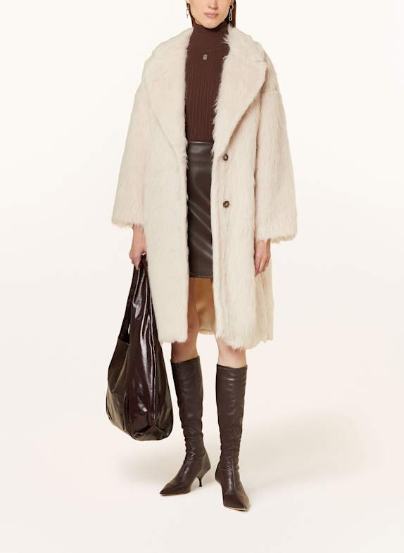 WEEKEND Max Mara Kunstfell-Mantel CANTONE ECRU