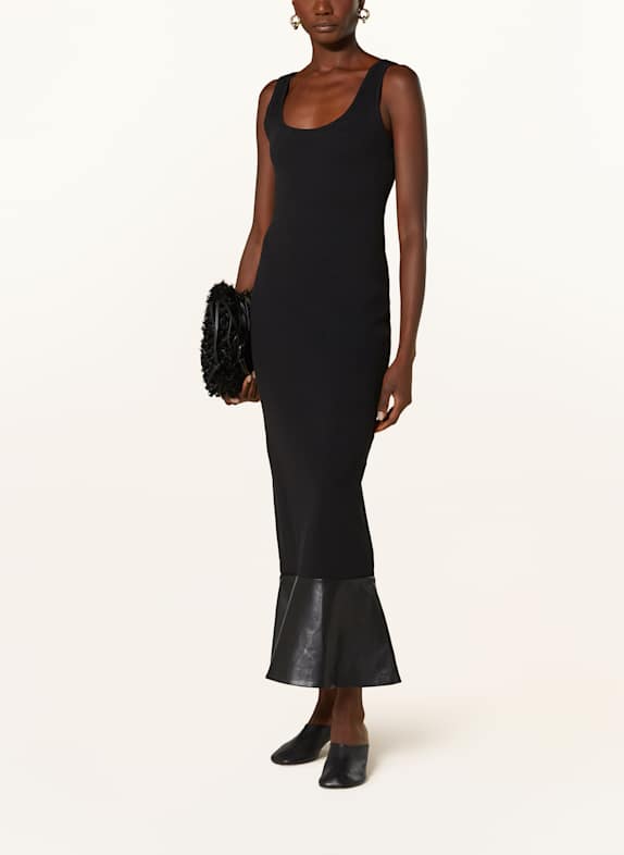 Nanushka Kleid TALULLA im Materialmix SCHWARZ