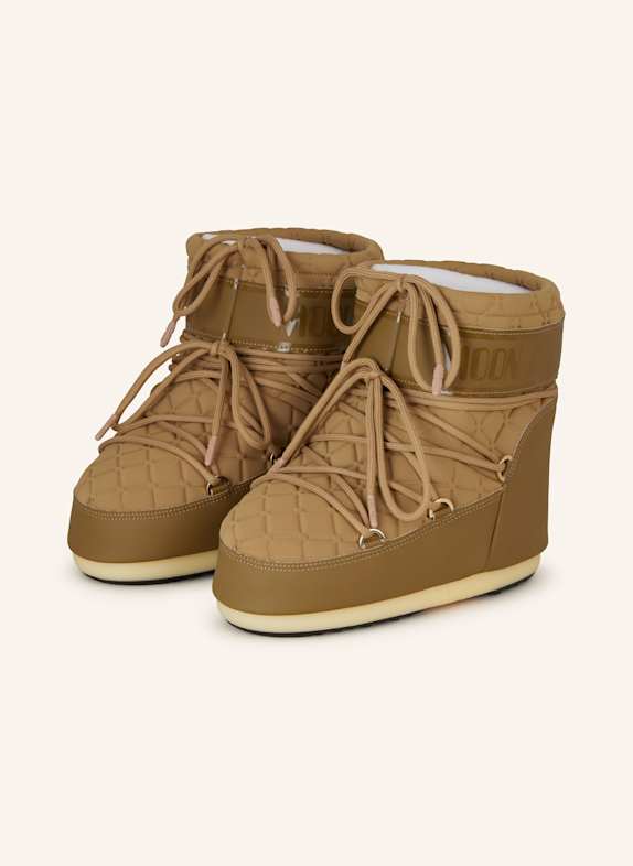 MOON BOOT Moon Boots ICON LOW QUILT JASNOBRĄZOWY
