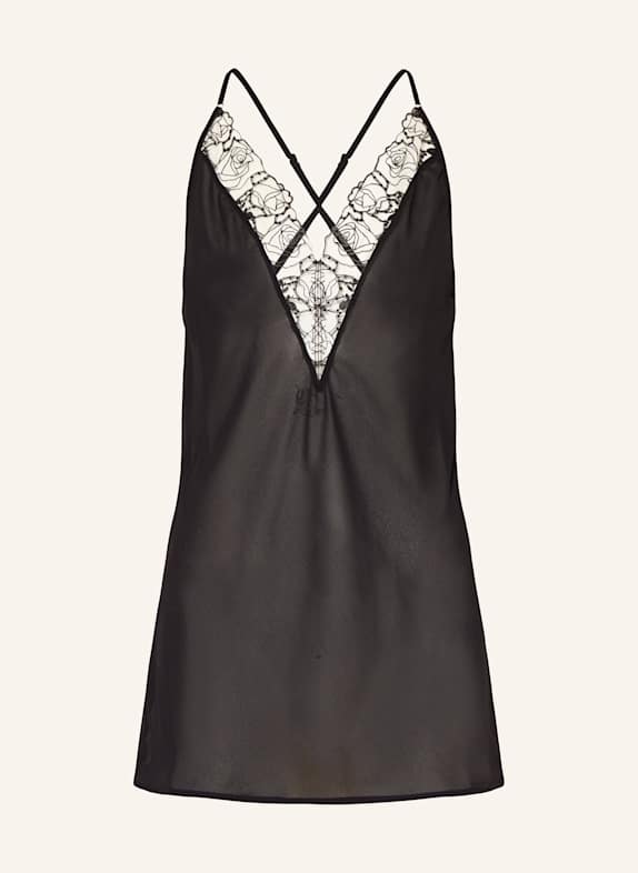 BLUEBELLA Negligé ROSALIE aus Satin SCHWARZ