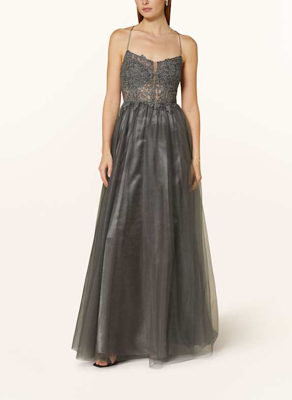 VM Vera Mont Abendkleid mit Schmucksteinen DUNKELGRAU