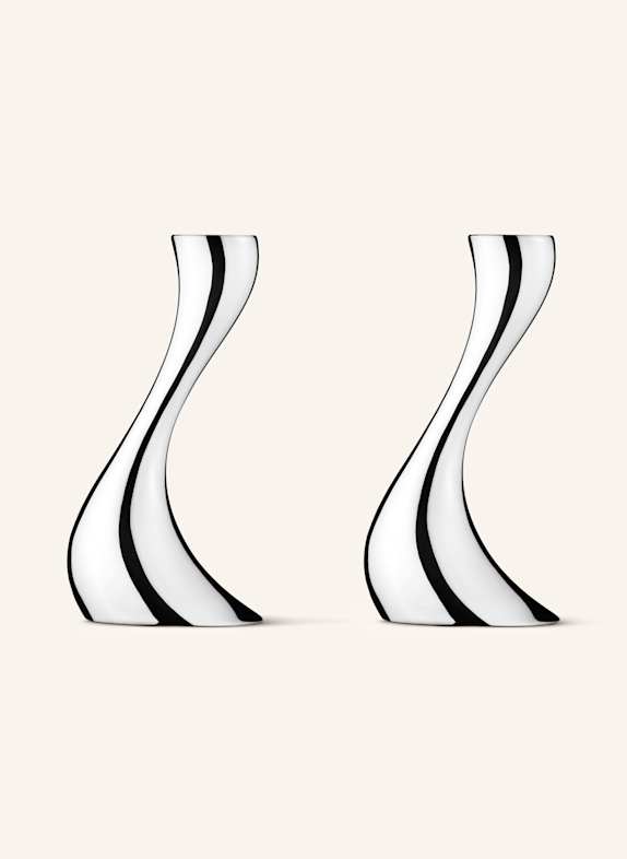 GEORG JENSEN 2er-Set Kerzenhalter COBRA SMALL SILBER