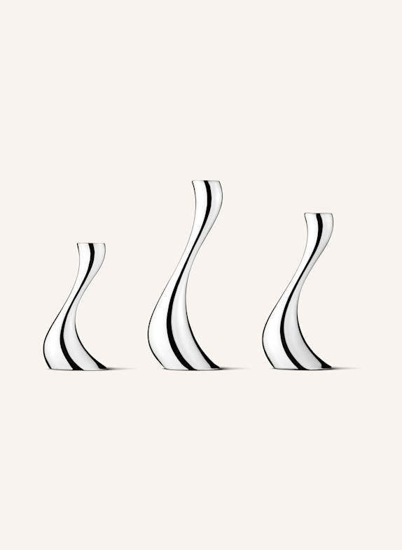 GEORG JENSEN 3er-Set Kerzenhalter COBRA SILBER