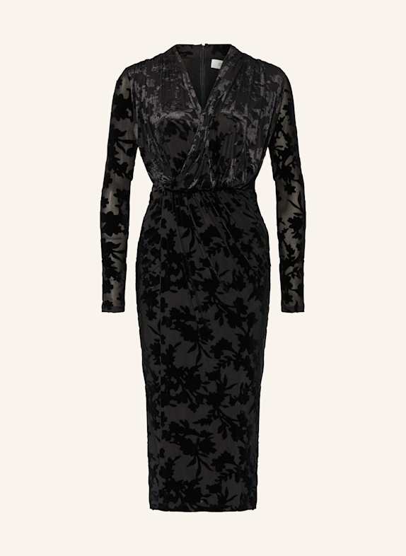 DIANE VON FURSTENBERG Samtkleid TAMRA in Wickeloptik SCHWARZ