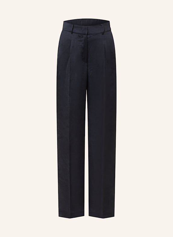 DANTE6 Marlenehose aus Satin DUNKELBLAU