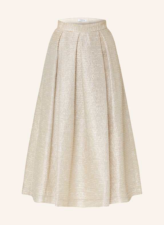 LUNATICA MILANO Pleated skirt with glitter thread GOLD