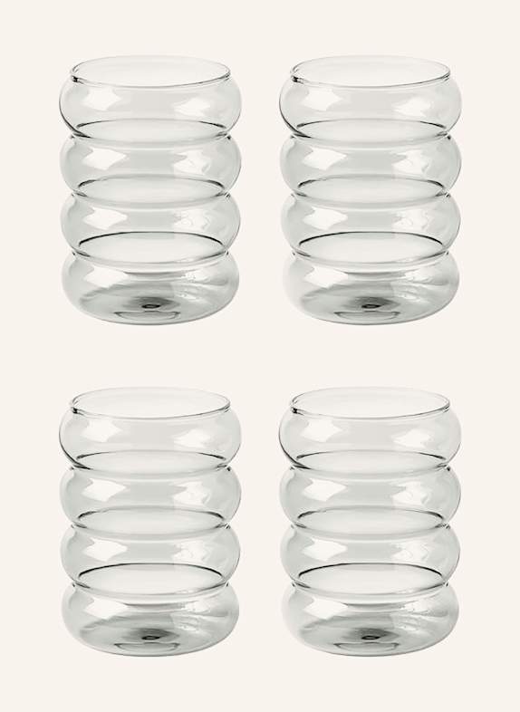 Westwing Collection Set of 4 water glasses BUBBLY GRAY