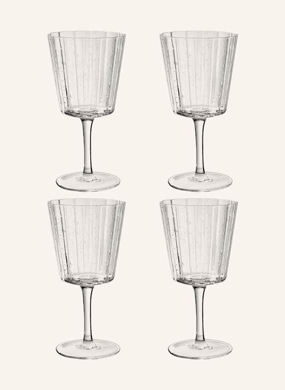 Westwing Collection 4er-Set Weingläser SCALLOP WEISS