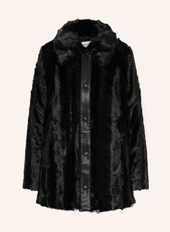 CLAUDIE PIERLOT Kunstfell-Mantel SCHWARZ