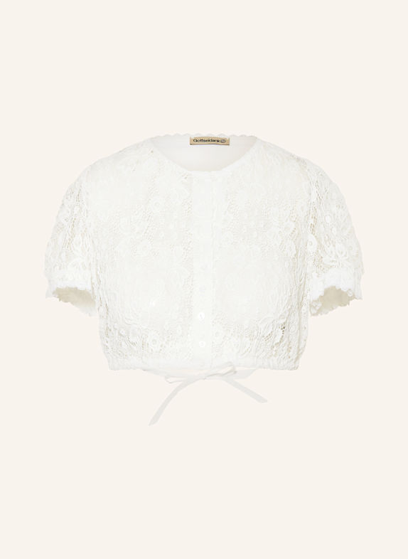 Gottseidank Dirndlbluse VICTORA im Materialmix ECRU/ WEISS