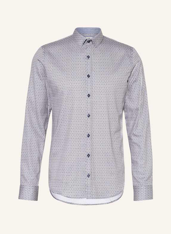 Q1 Manufaktur Hemd Slim Fit HELLBRAUN / DUNKELBLAU