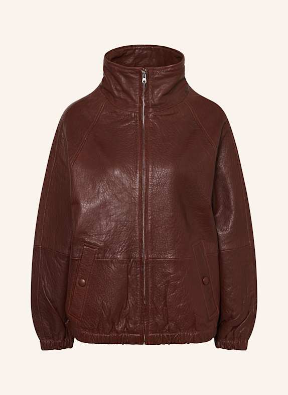 SANDRO Lederjacke DUNKELROT