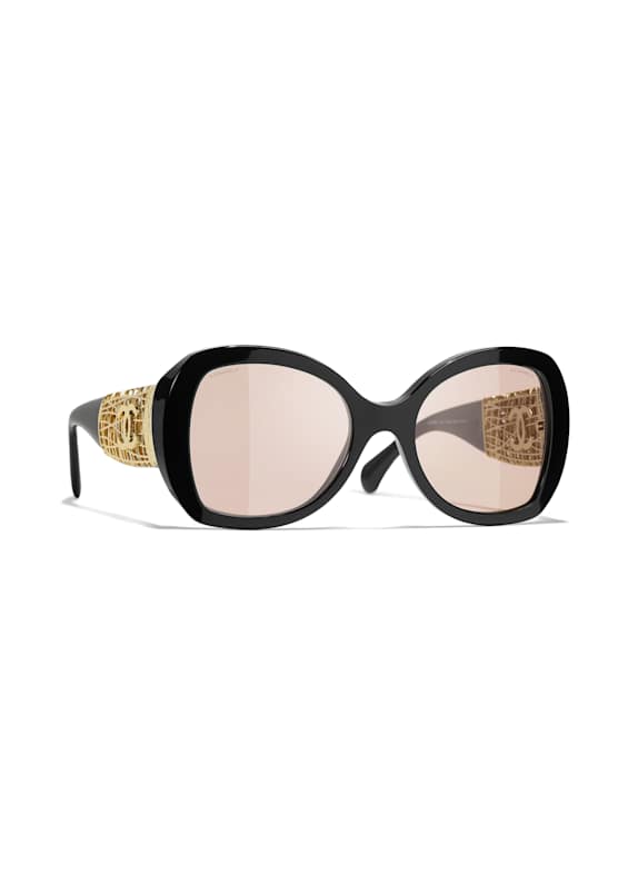 CHANEL Schmetterlingsförmige Sonnenbrille C62284 - SCHWARZ/ PINK