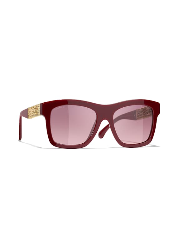 CHANEL Rechteckige Sonnenbrille 1792S1 - DUNKELROT/ PINK VERLAUF