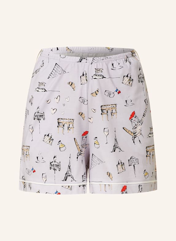 mey Schlafshorts Serie FRANCE SENSATION HELLLILA/ SCHWARZ
