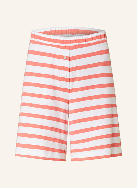 mey Schlafshorts Serie SUN STRIPES WEISS/ LACHS