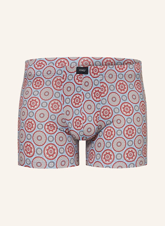 mey Boxershorts Serie MIXTURE OF CIRCLES HELLBLAU/ ROT/ WEISS