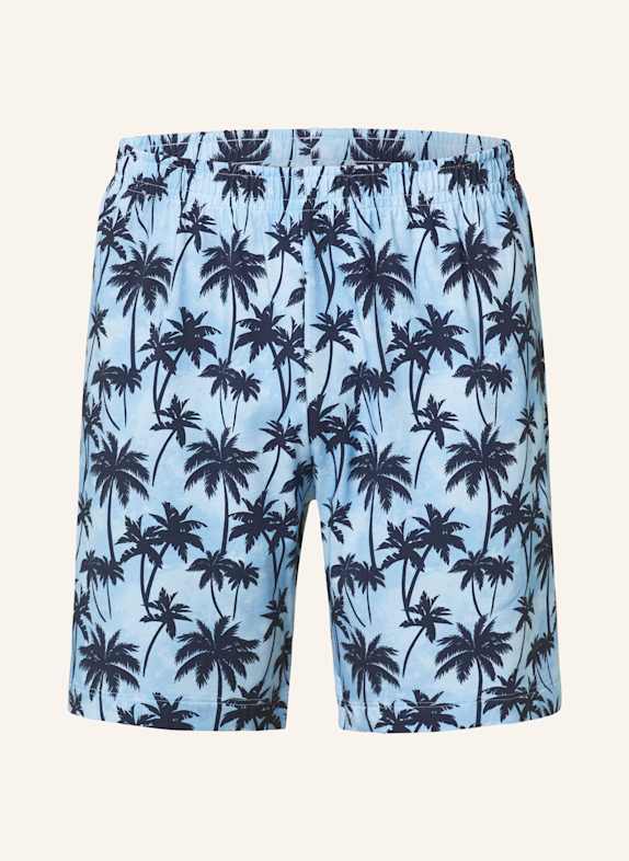 mey Schlafshorts Serie PALM HAVEN HELLBLAU/ BLAU