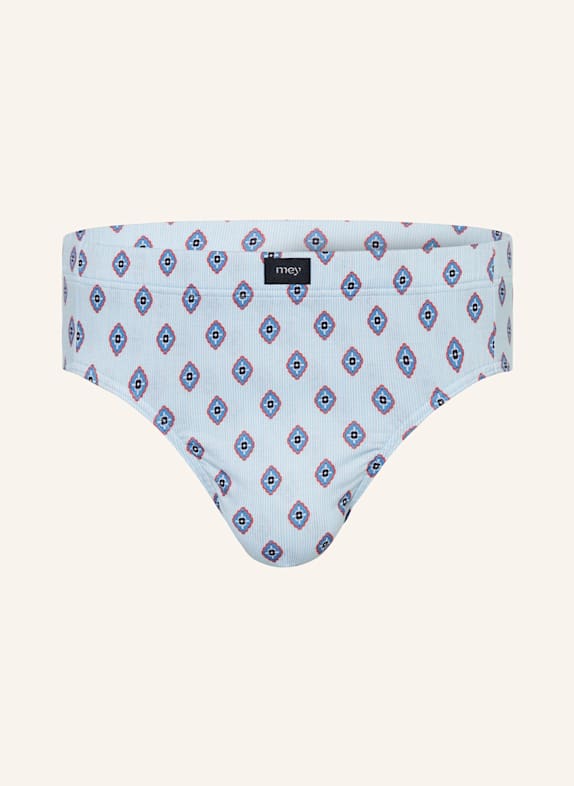 mey Slip Serie STRIPES WITH TIE PATTERN HELLBLAU/ BLAU/ ROT