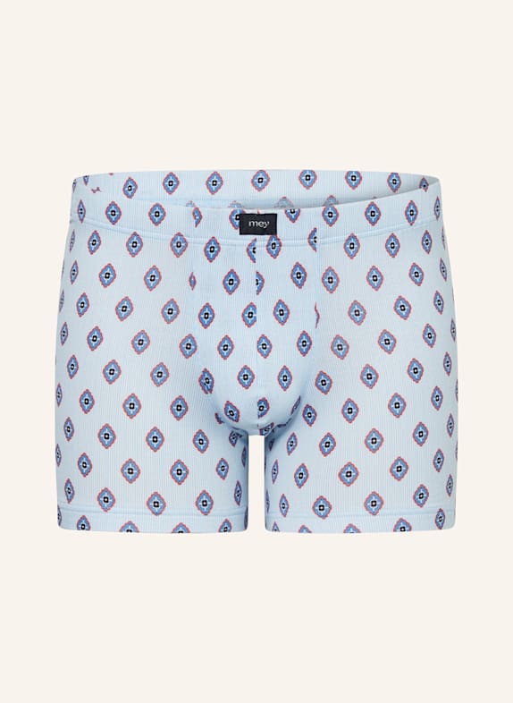 mey Boxershorts Serie STRIPES WITH TIE PATTERN HELLBLAU/ BLAU/ ROT