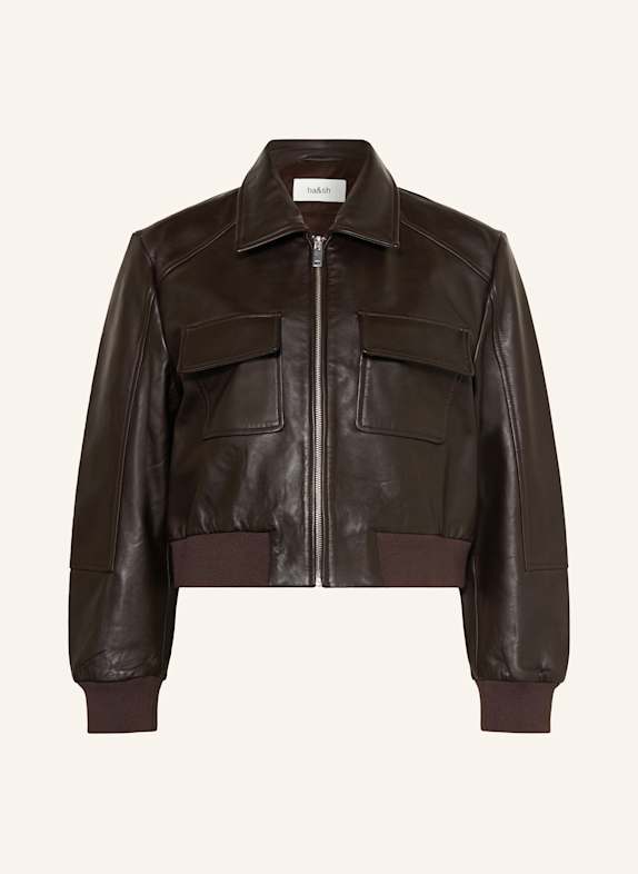 ba&sh Lederjacke UTICA DUNKELBRAUN