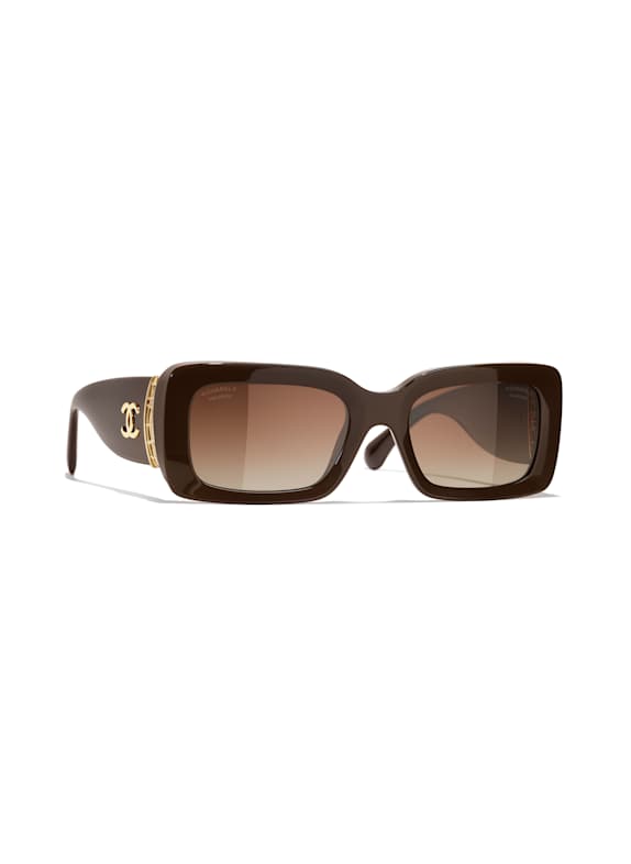 CHANEL Rechteckige Sonnenbrille 1460S9 - BRAUN/ BRAUN POLARISIERT