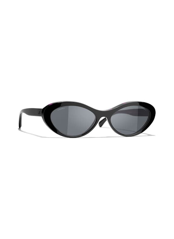 CHANEL Ovale Sonnenbrille 1711S4 - SCHWARZ/ DUNKELGRAU