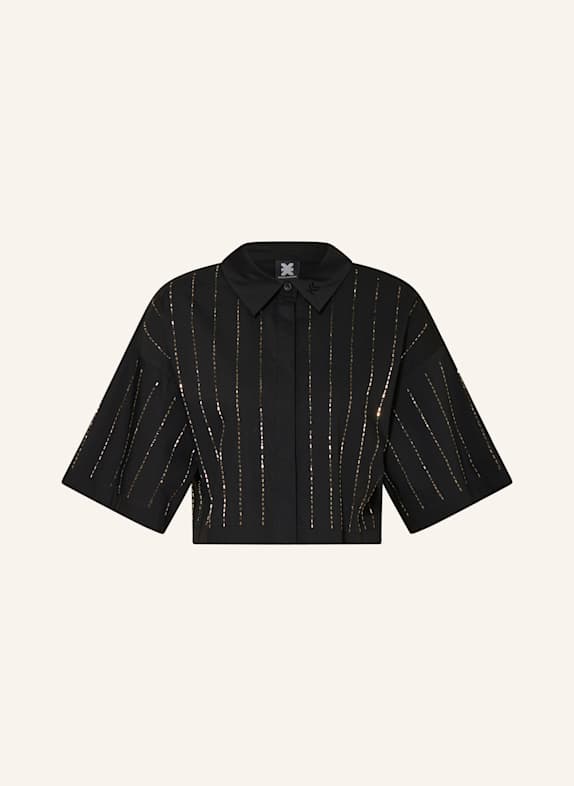 KARO KAUER Cropped-Hemdbluse SCHWARZ