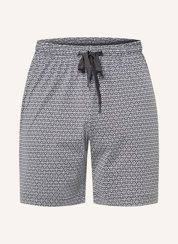 mey Schlafshorts Serie ROUND GEO BLAUGRAU/ DUNKELGRAU