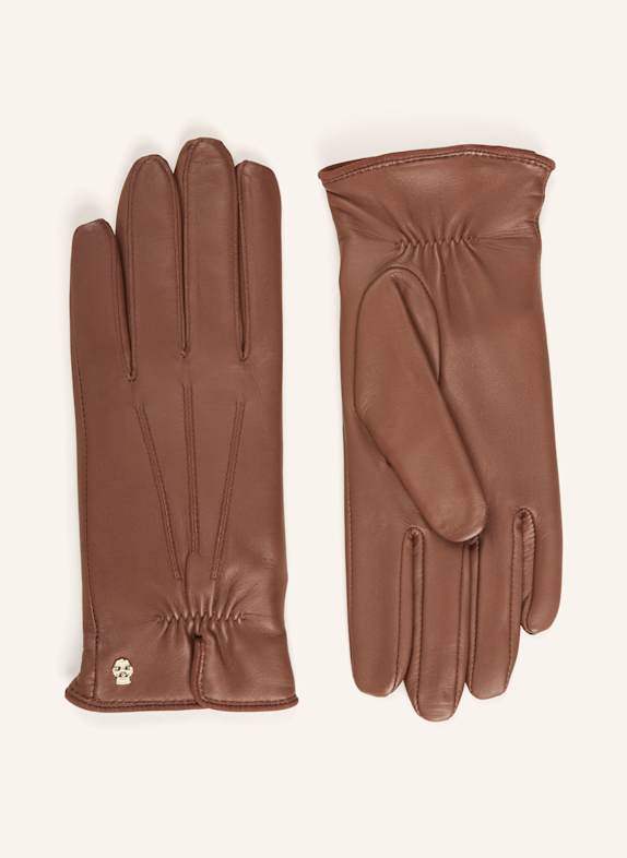 ROECKL Gloves in mixed materials MID BROWN