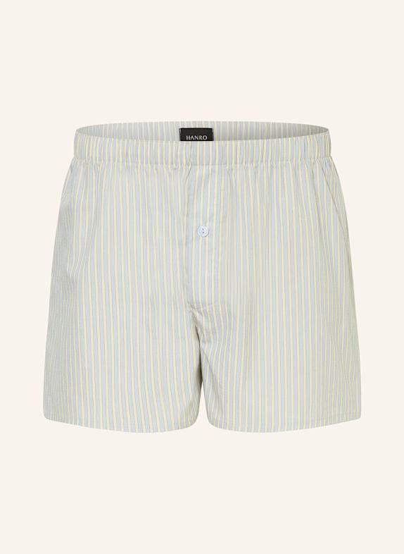 HANRO Web-Boxershorts FANCY WOVEN WEISS/ HELLBLAU