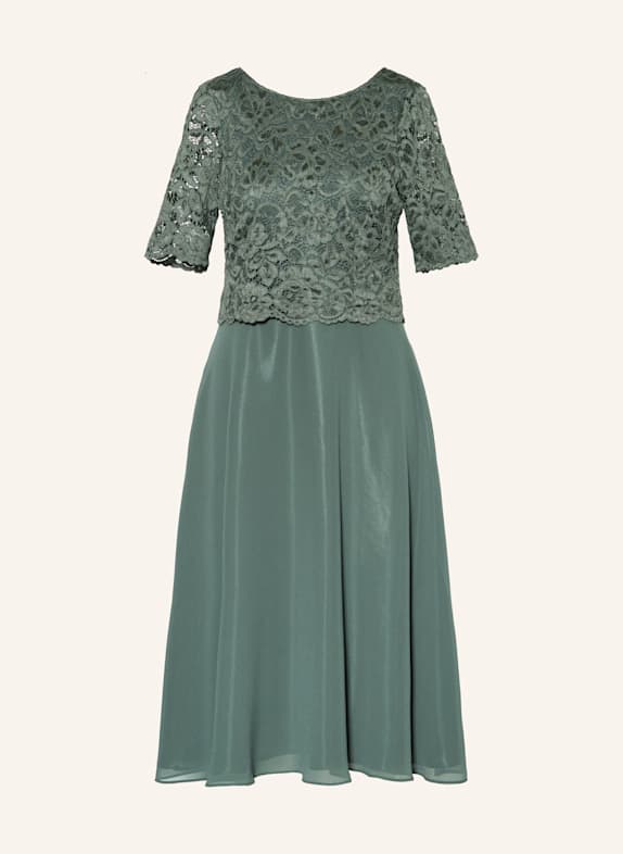 Vera Mont Cocktailkleid mit Spitzenbesatz DUNKELGRÜN