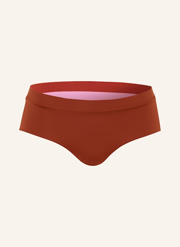 MYMARINI Panty-Bikini-Hose SHORTS zum Wenden mit UV-Schutz 50+ BRAUN/ ROSA